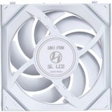 Lian Li UNI FAN SL120 LCD Wireless Reverse 3er-Pack inkl. Controller, Gehäuselüfter weiß, 124.5 mm