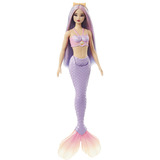Mattel Barbie Meerjungfrau mit fliederfarbenem Haar und Schwanzflosse in violett, Puppe lavendel
