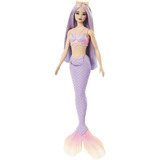 Mattel Barbie Meerjungfrau mit fliederfarbenem Haar und Schwanzflosse in violett, Puppe lavendel