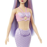 Mattel Barbie Meerjungfrau mit fliederfarbenem Haar und Schwanzflosse in violett, Puppe lavendel
