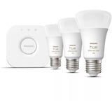 Philips HUE White & Color Ambiance Starter-Set: E27 Smarte Lampe A60 Dreierpack, LED-Lampe 