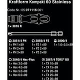 Wera Kraftform Kompakt 60, Edelstahl, Steckschlüssel schwarz/blau