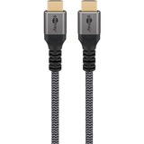 goobay Plus High-Speed-HDMI-Kabel mit Ethernet, 4K @ 60Hz grau, 0,5 Meter