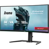 iiyama G-Master GCB3484WQSU-B1 RED EAGLE CURVED, Gaming-Monitor 86.4 cm (34 Zoll), schwarz, WQHD, Curved, VA, Free-Sync Premium, USB-C, 180Hz Panel