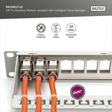 Digitus Cat.6a Keystone-Modul, geschirmt silber, 12 Stück, mit intelligentem Kabelmanager