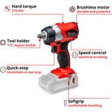 EINHELL Professional Akku-Schlagschrauber TE-CW 18 Li BL - Solo, 18Volt rot/schwarz, ohne Akku und Ladegerät