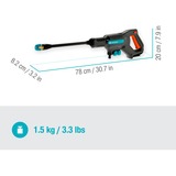 GARDENA Akku-Mitteldruckreiniger AquaClean 24/18V P4A solo grau/türkis, ohne Akku und Ladegerät, POWER FOR ALL ALLIANCE