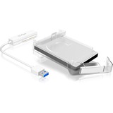 ICY BOX IB-AC703-U3, Laufwerksgehäuse weiß, Adapter für 1x HDD/SSD mit Festplattenschutzbox