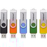 Intenso Office Line Multipack 32 GB, USB-Stick 5 USB-A 3.2 USB-Sticks in Gelb, Grün, Schwarz, Blau + Orange