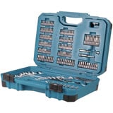 Makita Handwerkzeug-Set E-17980, 231-teilig blau, mit 2 Umschaltknarren, 1/4" und 1/2", Koffer