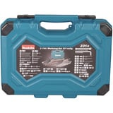 Makita Handwerkzeug-Set E-17980, 231-teilig blau, mit 2 Umschaltknarren, 1/4" und 1/2", Koffer