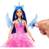 Mattel Barbie Saphire Puppe mit Einhorn mit blauen Haaren und pinkfarbenem Kleid