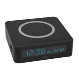 TFA Digitaler Wecker mit kabelloser Ladestation EASY-CHARGE WIRELESS schwarz