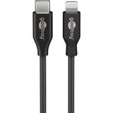 goobay Apple Lightning / USB-C PD-Ladeset 20 Watt, Ladegerät schwarz, 1 Meter Kabel, PD