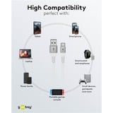 goobay Supersoftes USB 2.0 Textilkabel, USB-A Stecker > USB-C Stecker weiß, 3 Meter