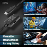 Digitus Aktives USB 3.2 Gen 1 Verlängerungskabel, USB-C Stecker > USB-C Buchse schwarz, 5 Meter, Repeater Kabel