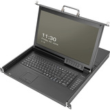Digitus Modulare HD LCD KVM Konsole mit 17" TFT 1 Port VGA, KVM-Switch schwarz, deutsches Tastaturlayout, 1 Port VGA KVM-Anschluss, Touchpad