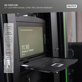 Digitus Modulare HD LCD KVM Konsole mit 17" TFT 1 Port VGA, KVM-Switch schwarz, deutsches Tastaturlayout, 1 Port VGA KVM-Anschluss, Touchpad
