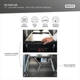 Digitus Modulare HD LCD KVM Konsole mit 17" TFT 1 Port VGA, KVM-Switch schwarz, deutsches Tastaturlayout, 1 Port VGA KVM-Anschluss, Touchpad