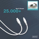 Digitus USB 2.0 Silikon-Kabel USB-C > Lightning, MFI zertifiziert weiß, 2 Meter, PD 2.0, Laden mit bis zu 60 Watt