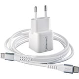 Intenso Power Adapter W30C GaN + C315L Lightning Kabel, Ladegerät weiß, 30 Watt