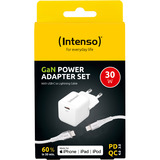 Intenso Power Adapter W30C GaN + C315L Lightning Kabel, Ladegerät weiß, 30 Watt