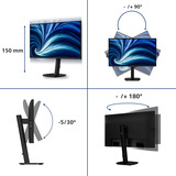 Philips 27B2U3301, LED-Monitor 68.5 cm (27 Zoll), schwarz, FullHD, IPS, USB-C, DP, HDMI, USB-Hub, 120Hz Panel