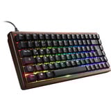 Sharkoon SKILLER SGK50 S3 Wood PBT, Gaming-Tastatur holz/schwarz, DE-Layout, Gateron G Pro 3.0 Yellow