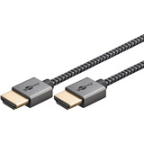 goobay Plus Slim High-Speed-HDMI-Kabel mit Ethernet, 4K @ 60Hz grau, 0,5 Meter