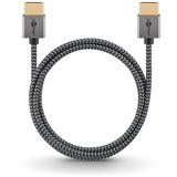 goobay Plus Slim High-Speed-HDMI-Kabel mit Ethernet, 4K @ 60Hz grau, 0,5 Meter