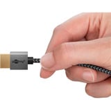 goobay Plus Slim High-Speed-HDMI-Kabel mit Ethernet, 4K @ 60Hz grau, 0,5 Meter