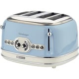 Ariete Vintage 4-Schlitz-Toaster 156 hellblau, 1.600 Watt, für 4 Scheiben Toast