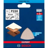 Bosch Professional Expert M480 Netzstruktur-Schleifblatt 93mm, K220 5 Stück, für Deltaschleifer