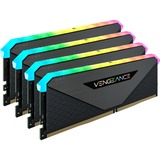 Corsair DIMM 32 GB DDR4-3600 (4x 8 GB) Quad-Kit, Arbeitsspeicher schwarz, CMN32GX4M4Z3600C18, Vengeance RGB RT, INTEL XMP