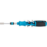Hazet Bit Ratschen-Schraubendreher 811R-4, Bit-Satz blau/schwarz, mit integriertem Magazin