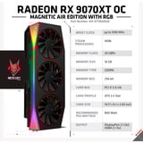 XFX Radeon RX 9070 Swift OC, Grafikkarte schwarz, RDNA4, GDDR6, 3x DisplayPort, 1x HDMI 2.1