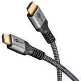 goobay Plus High-Speed-HDMI-Kabel mit Ethernet, 4K @ 60Hz grau, 5 Meter