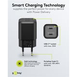 goobay USB-C Dual-Schnellladegerät Nano, PD, GaN, 35 Watt schwarz, 2x USB-C, Power Delivery 3.0