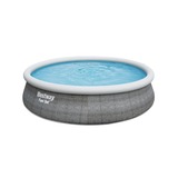 Bestway Fast Set Aufstellpool-Set, Ø 457cm x 107cm, Schwimmbad grau, mit Filterpumpe