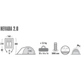 High Peak Kuppelzelt Nevada 2.0 Climate Protection 80 grau/neon-grün