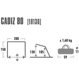 High Peak Strandmuschel Cadiz 80, Zelt aluminium/grau