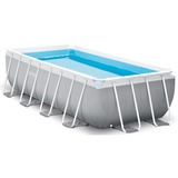 Intex Frame Pool Set Prism Quadra 400 x 200 x 100cm, Schwimmbad hellgrau/blau, Kartuschenfilteranlage ECO 604G