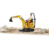 bruder 62002 JCB Mikrobagger 8010 CTS und Bauarbeiter, Modellfahrzeug gelb