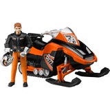 bruder Snowmobil mit Fahrer und Ausstattung, Modellfahrzeug orange/schwarz