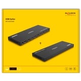 DeLOCK HMDI Splitter 1 x HDMI in zu 8 x HDMI out 4K 60 Hz, HDMI Splitter schwarz