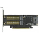 DeLOCK PCIe x16 Karte > 1 x M.2 Key B + 1 x NVMe M.2 Key M + 1 x mSATA, Schnittstellenkarte 