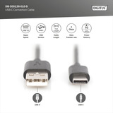 Digitus USB 3.2 Gen 1 Anschlusskabel USB-A > USB-C schwarz, 1 Meter, PD, Laden mit bis zu 60 Watt