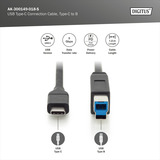 Digitus USB 3.2 Gen 1 Anschlusskabel USB-C > USB-B schwarz, 1,80 Meter, PD, Laden mit bis zu 3A