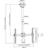 Digitus Universelle TV-Deckenhalterung mit Teleskop-Höhenverstellung schwarz, für Flat- und Curved Displays bis 177,8 mc (70")