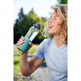 Emsa Drink2Go GLAS Trinkflasche 0,7 Liter transparent/petrol, Schraubverschluss